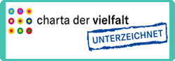 Logo Charta der Vielfalt mit einem "Unterzeichnet"-Schriftzug