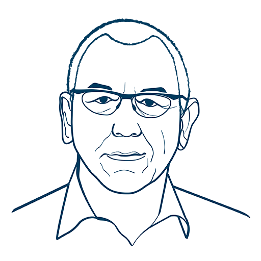 Eine animierte und gezeichnete Grafik zeigt unseren externen Datenschutzberater Frank.